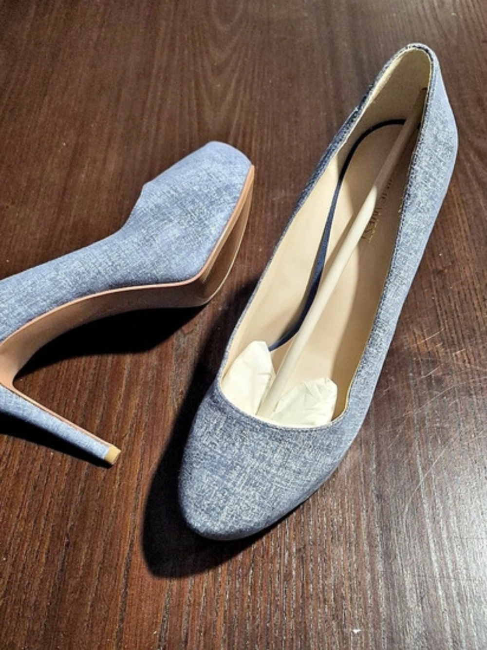 Nine West Fresh Rounded Toe Pumps Blue - Picture 3 of 4